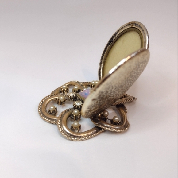 Melba Vintage Jeweled Miniature Double Picture Frame - Picture 2 of 10